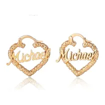 Comprar Aretes De Aro De Bambú Personalizados Con Nombre Para Mujer