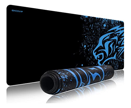 Excovip Blue Leopard - Alfombrilla De Mouse Grande Para Jueg
