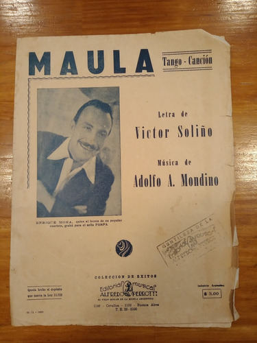 Maula Soliño Mondino Tango Partitura