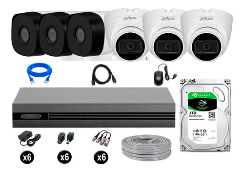 Cámaras Seguridad Dahua  Kit 6 Full Hd 03 Cámaras Audio 1tb