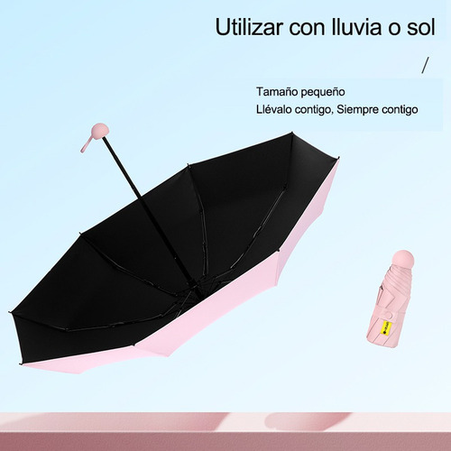 Paraguas Sombrillas Bolsillo Plegables Anti-ultravioleta Color Violeta