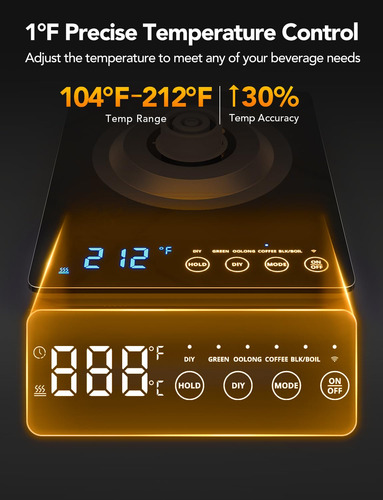 Hervidor Eléctrico Smart Wifi Goveelife De 0,8 L Con Led, 5