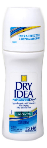 Dry Idea Desodorante Antitranspirante Roll-on Sin Perfume, .