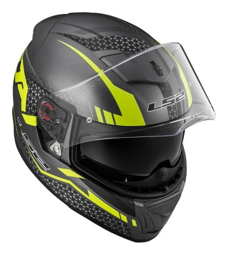 Casco Moto Ls2 Ff390 Breaker Split Titanio Amarillo Matte