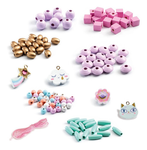Juego Para Armar Pulseras Perlas De Madera Arcoiris Djeco