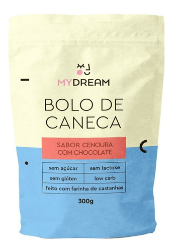 Bolo De Caneca Sabor Cenoura + Chocolate Low Carb Sem Açúcar