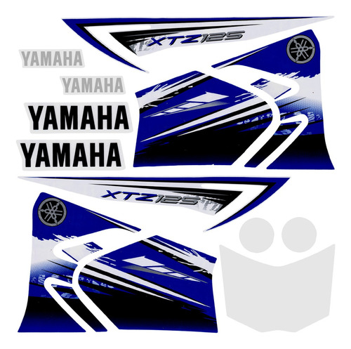 Cartela Faixa Adesivo Completo Yamaha Xtz 125 Azul 2012/2013