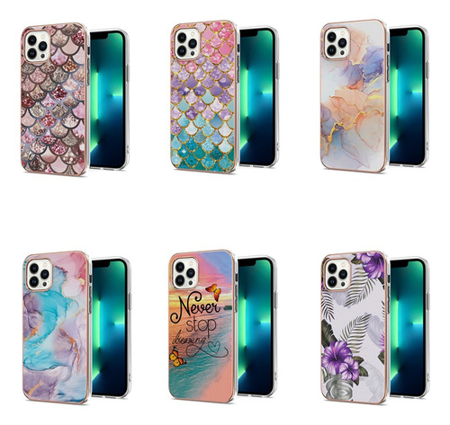 Funda Para Teléfono Motorola Series Sparkling Imd, Compatible Con Carga Inalámbrica, Básculas De Colores O Patrón De Básculas Rosas