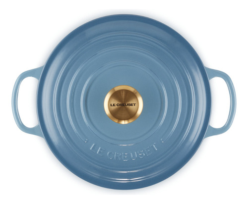 Panela Redonda Signature Pegador Dourado Le Creuset Chambray