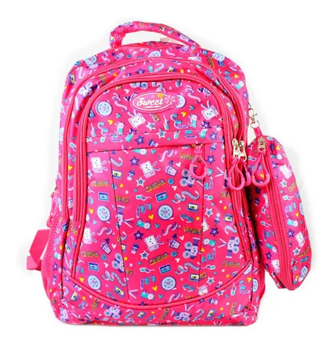 Mochila Escolar Juvenil Para Chica Lapicera Color Rosa Dise o De