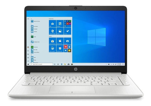 Laptop  HP 14-cf2510la plateada natural 14", Intel Celeron N4020  4GB de RAM 128GB SSD, Intel UHD Graphics 600 1366x768px Windows 10 Home