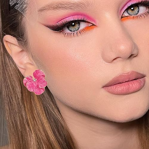 Aprilery Pendientes De Tuerca De Color Rosa Para Mujer, Dise