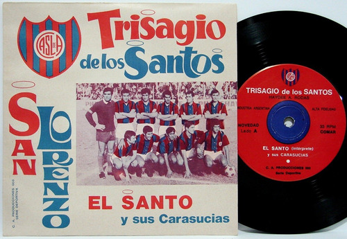 San Lorenzo - El Santo Y Sus Carasucias Simple Vinilo Futbol