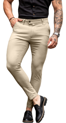 Calça Alfaiataria Skinny Masculina Italiana Premium Elastano