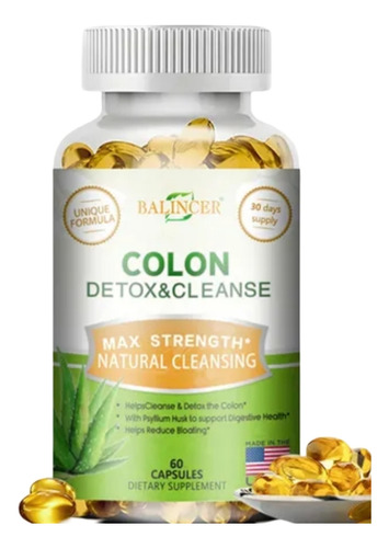 Colon Cleanse Detox Limpieza De Colon,salud Intestinal 60cps