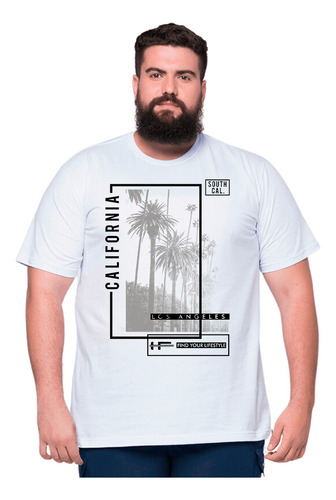 Camiseta Plus Size Masculina Tamanho Extra Grande Estampada