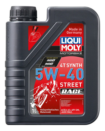 Lubricante Liqui Moly Motorbike 4t 5w40 Street/ Race 1lt