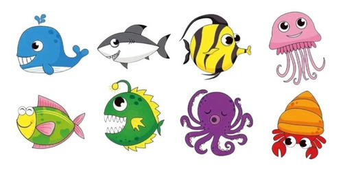 Pegatinas O Sticker Animales Marinos N°2  (100pcs)