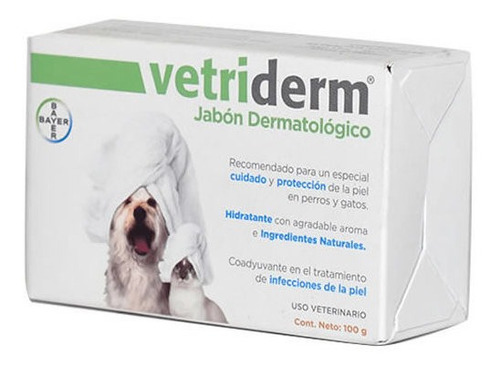 Jabón Dermatológico Vetriderm Mascotas 100 Gr