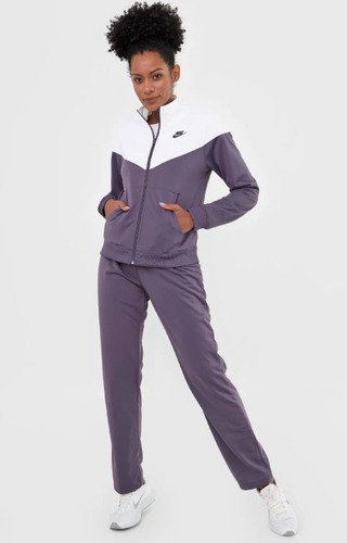 Conjunto Agasalho Nike Sportswear Trk Suit Pk Roxo/branco