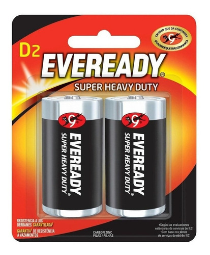 Pila Alcalina Eveready®  D  2 Pz. Surtek