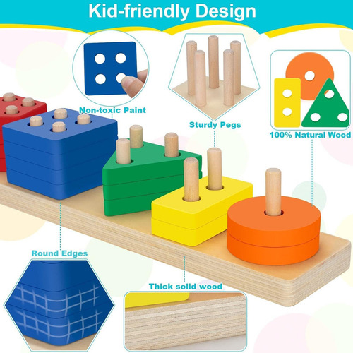 Juguetes Montessori 1-2 Años-material Didáctico Preescolar