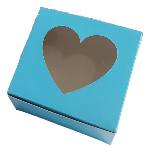 Caja Para Galletas, Dulces Y Obsequios Con Visor De Corazón