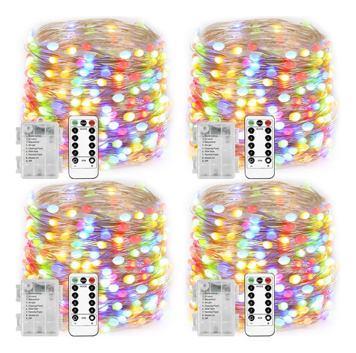 Juego De 4 Guirnaldas De Luces Led Multicolores Homemory De