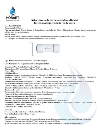 Polarizador Hobart Para 3,000 Litros / Agua Sin Sarro
