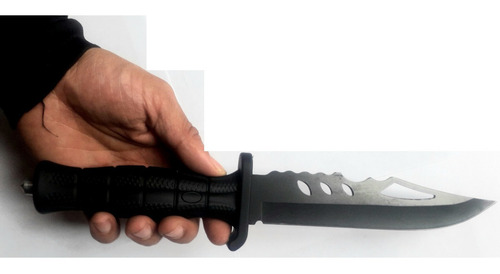 Cuchillo Militar Negro Puñal Daga En Acero Para Camping