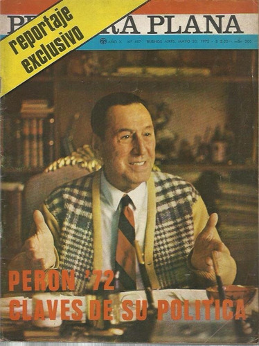 Primera Plana Revista Año X, Nro. 487, May 30, 1972 Perón