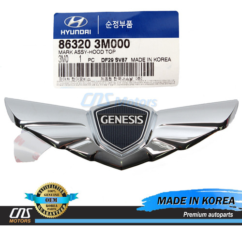 Genuine Front Hood Emblem For 09-14 Hyundai Genesis Seda Ddf