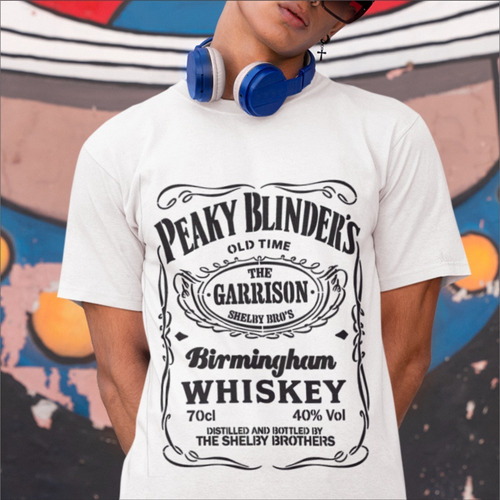 Remera Blanca De Peaky Blinders Whisky Label