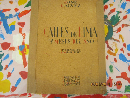 Calles De Lima Y Meses Del Año - José Gálvez 1945