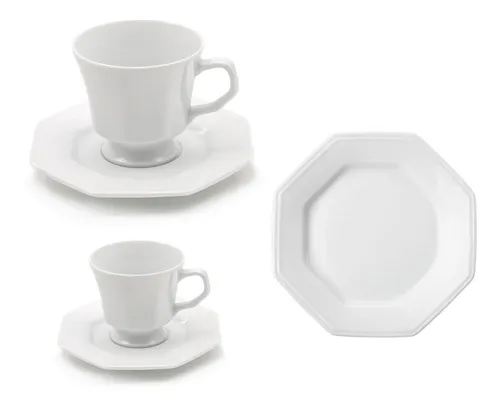 comprar Xícaras Chá Café Pratos Sobremesa 60 Peças Prisma Schmidt