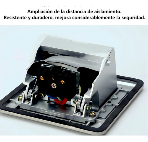 Kit Caja De Piso Pop Up Metálica 2 Tomas 16a + Type-c + Usb