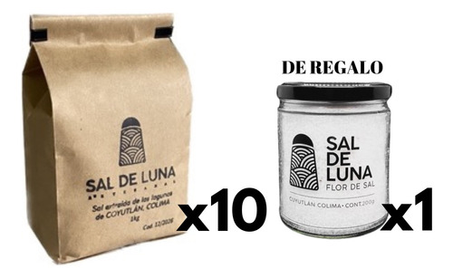 Kit 10 Bolsas De 1kg Sal Gourmet Colima + Regalo Flor De Sal