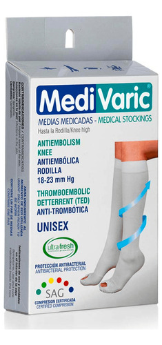 Media Antiembolica Rodilla Medivaric Talla S Blanco