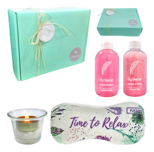 Gift Aroma Caja Regalo Box Spa Rosas Kit Relax Set N43 Relax