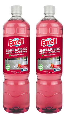 Pack 2 Limpiapisos Excell Amonio Cuaternario Biodegradable