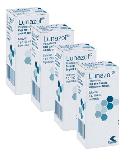 Kener Lunazol (paracetamol) Sno. Iny. 1g/100ml Pack De 4 Pzs