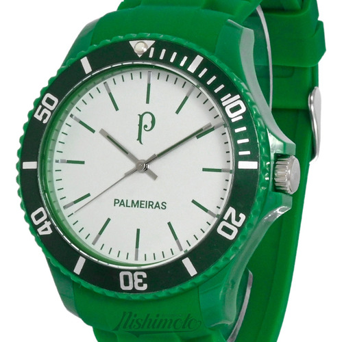 Relógio Masculino Sport Bel Palmeiras Sep23-001-5 Verde Cor do fundo Prateado