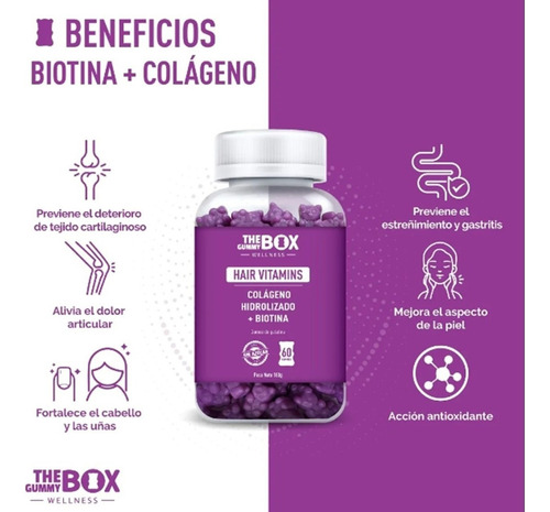 Imagen 2 de 7 de The Gummy Box Deep Love + Hair Vitamins Colageno