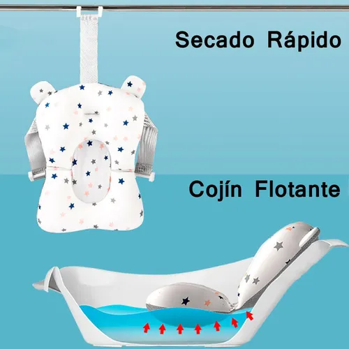 Cojin Para Bañera Bebé Más Gorro De Ducha Para Bebé Set De