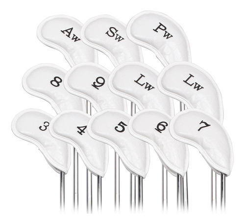 12pcs Pu Golf Iron Headcover, Golf Club Head Cover, Club