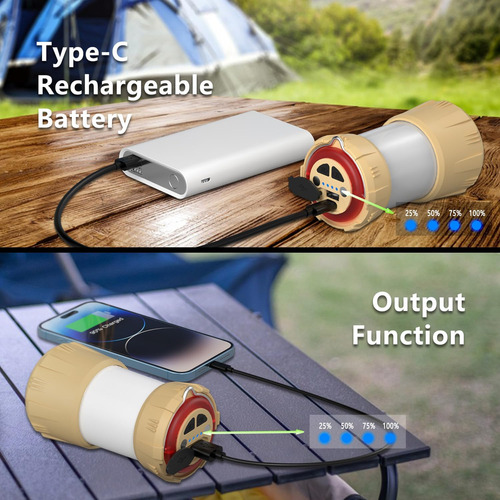 Linterna Led De Camping Recargable Con 9 Modos Impermeable