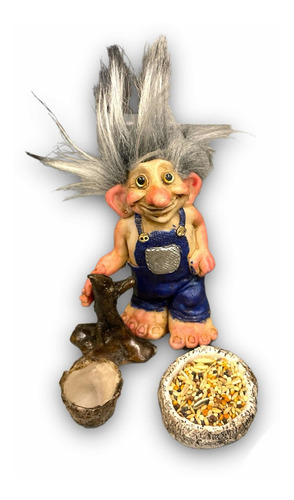Troll Aleja Enemigos +comedero+semillas+tarjeta 9cm