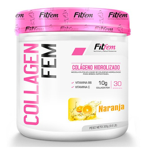 Collagen Fem 300gr Fitfem Colágeno Hidrolizado Un + Obsequio