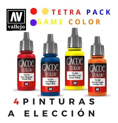 Acrílicos Vallejo Game Color - Tetra Pack  (4 Unidades)