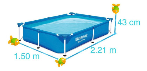 Alberca Estructural Rectangular 221x150cm Bestway 56401 Azul